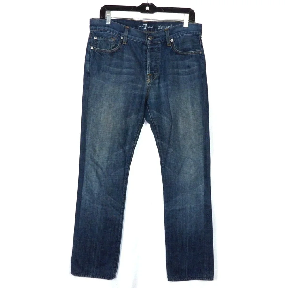 7 For All Mankind Standard Fit 100% Cotton Button Fly Denim Jeans Men's 32 X 30